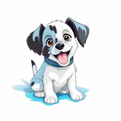 flat illustration of cute pleasant puppy