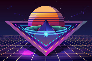 Poster - A gradient mesh with a holographic effect applied, creating a futuristic look