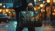 Detail of a professional holding a sleek briefcase ready for work