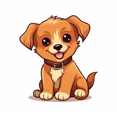 flat illustration of cute pleasant puppy