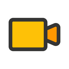 Sticker - video camera line color icon