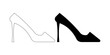 side view high heels icon set