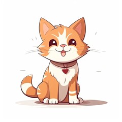 flat illustration of cute pleasant cat