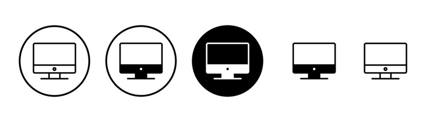 Computer icon vector isolated on white background. PC Icon vector. Computer monitor icon. Flat PC symbol