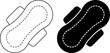 outline silhouette sanitary pad icon set