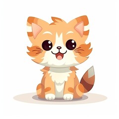 flat illustration of cute pleasant cat