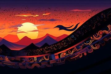 Cryptic Hieroglyphic Script Gradients Website Background: Ancient Script Theme