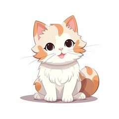 flat illustration of cute pleasant cat