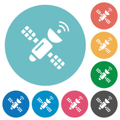 Sticker - Satellite flat round icons