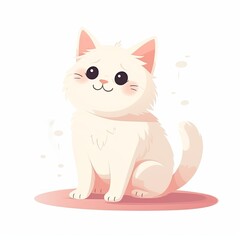 flat illustration of cute pleasant cat