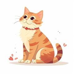 Wall Mural - flat illustration of cute pleasant cat