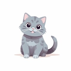 Wall Mural - flat illustration of cute pleasant cat