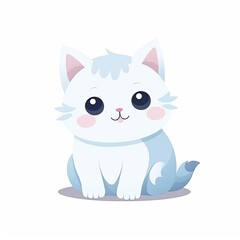 flat illustration of cute pleasant cat