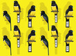 Bird Trogon Yellow Cartoon Cute Seamless Wallpaper Background