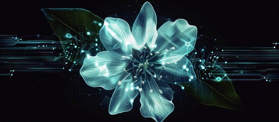 Abstract and futuristic jasmin flower in bloom