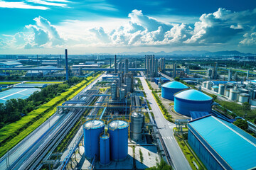 Canvas Print - Aerial view of Industrial zone and technology park