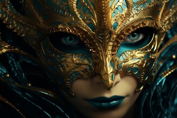 Poster - Mysterious person in an ornate mask