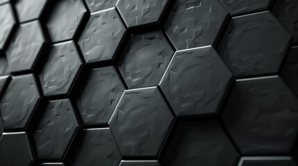Wall Mural - abstract background black hexagon 3d wallpaper business background 