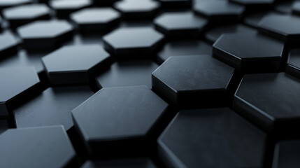 Poster - abstract background black hexagon 3d wallpaper business background 