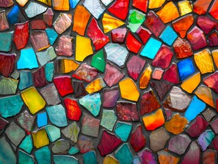 Sticker - Colorful mosaic of stained glass pieces