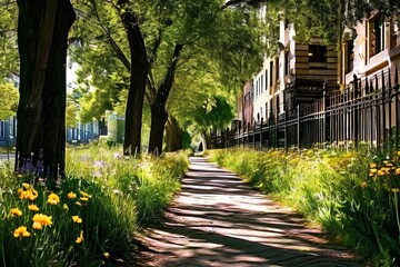 a Nice green forest landscape in the city