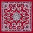 seamless paisley pattern for a bandana on a red background