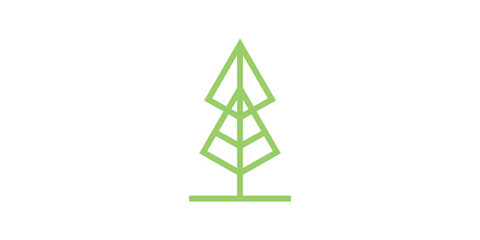 Wall Mural - pine tree logo design and arrow direction, up, growth, logo design template, symbol, icon, vector, creative idea.