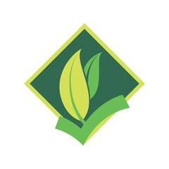 Canvas Print - eco label leaf