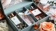 © Alex - A luxury beauty gift box opened to reveal perfumes and creams