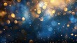 Blue and gold Abstract background and bokeh on New Year's Eve. AI generativ. hyper realistic 