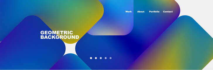 Aufkleber - A dynamic design featuring a fluid mix of blue and yellow geometric shapes, with an electric blue circle at the center resembling a balloon against a white background