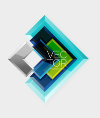 Aufkleber - A vector logo with the word vec tor written on a colorful electric blue arrow. It could be used for branding, packaging, labeling, or graphics on paper products and plantbased materials
