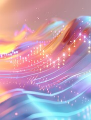 Poster - Business economic charts with light effects in pastel colors. Ai Generated. hyper realistic 