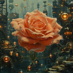 Wall Mural - a rose that is in the middle of a city