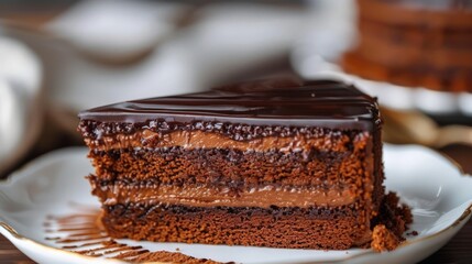 Wall Mural - close-up of a delicious sacher cake