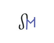 simple alphabet letters SM icon logo