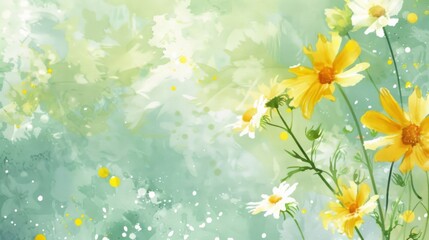 Wall Mural - Yellow flower background vector illustration