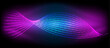 A mesmerizing visual effect lighting creates a stunning purple and electric blue wave pattern against a dark background, with hints of magenta and violet hues