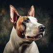 Image of cute bull terrier dog on a clean background. Pet. Animals. Illustration, Generative AI.