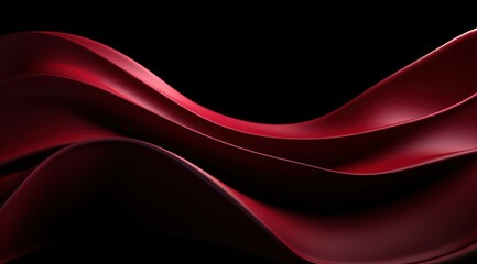 a red wavy object with black background
