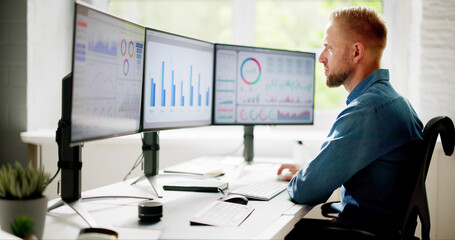 Fototapete - KPI Business Data Dashboard Analytics