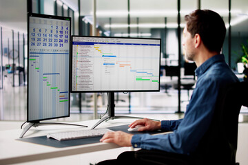 Aufkleber - Gantt Software Project Document Plan List