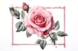 Painting of rose flowers in shades of pink and red. Stunningly beautiful on a dark background.