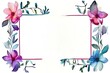 Brightly colored orchid square frame Light pink accents on the petals on a white background.
