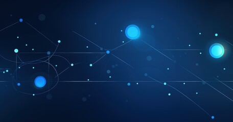 Wall Mural - blue network connections digital background