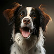Portrait of a dog breed Border Collie on a dark background
