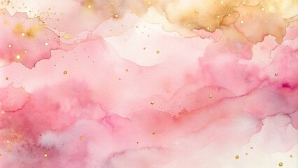 abstract watercolor art painting background pink pastel blush pastel gold and silver metallic accents