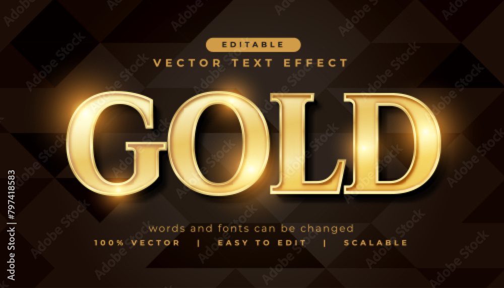 shiny gold text effect editable font template