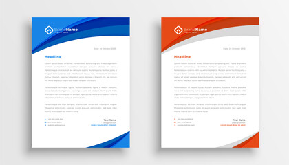 Wall Mural - collection of two professional letterhead template a formal document