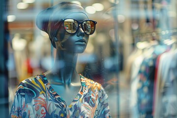 A scene of a mannequin in a clothing store, reflecting the latest fashion trends